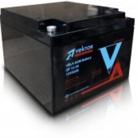 12В Аккумулятор GP12-26, ВЕКТОР, 26 А*ч